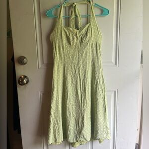 LOFT Light Green Polka Dot Sun Dress